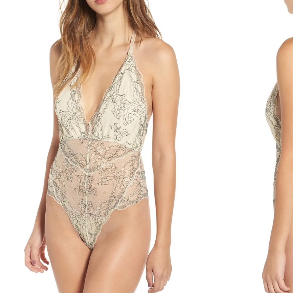 Astr The Label Lace Thong Bodysuit